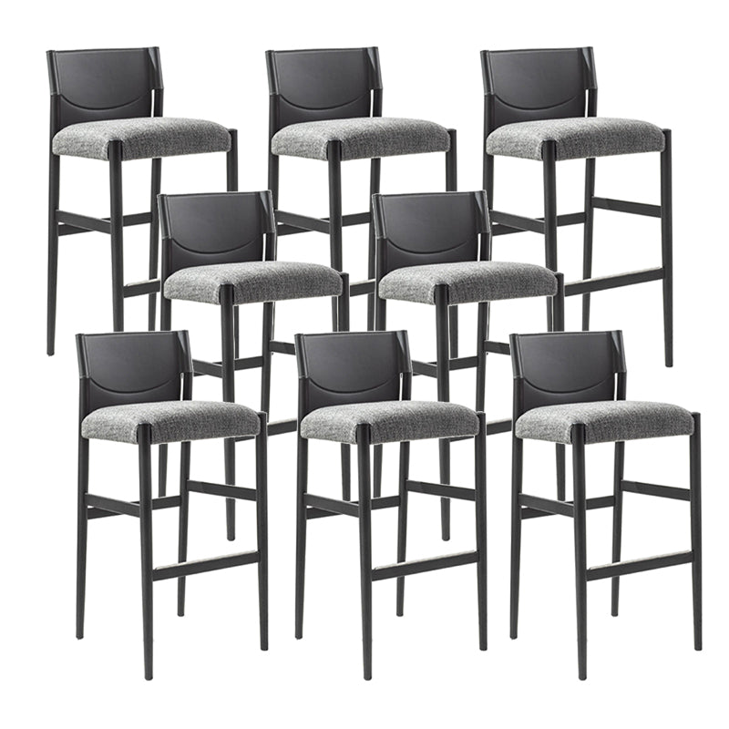 Contemporary 35.4-inch Armless Bar Stool with Solid Wood Base