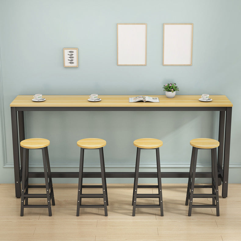 1/3/4/5 Pieces Bar Stool and Table Set Full Natural and Black Table & Chair(s) 5 Piece Set Clearhalo 'Bar Furniture' 'furn' 'furn_home_bar_bar_sets' 'Furniture' 'Home Bars & Bar Sets' 'home_bar_bar_sets' 'Kitchen & Dining Furniture' 7605414