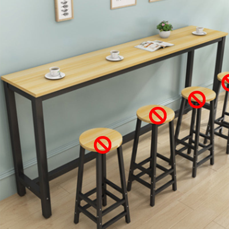 Modern Style Rectangle Wood Bar Height Pub Table for Dining Room Wood-Black Without Chairs Clearhalo 'Bar Furniture' 'Bar Tables' 'bar_tables' 'furn' 'furn_bar_tables' 'Furniture' 'Kitchen & Dining Furniture' 7605598