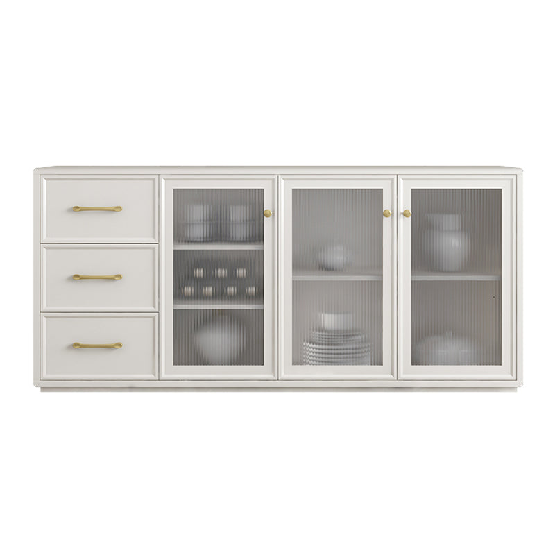 Contemporary Sideboard Cabinet Birch Sideboard Table for Dining Room 63"L x 16"W x 31"H Glass Clearhalo 'buffet_sideboard' 'Buffets & Sideboards' 'furn' 'furn_buffet_sideboard' 'Furniture' 'Kitchen & Dining Furniture' 7605826