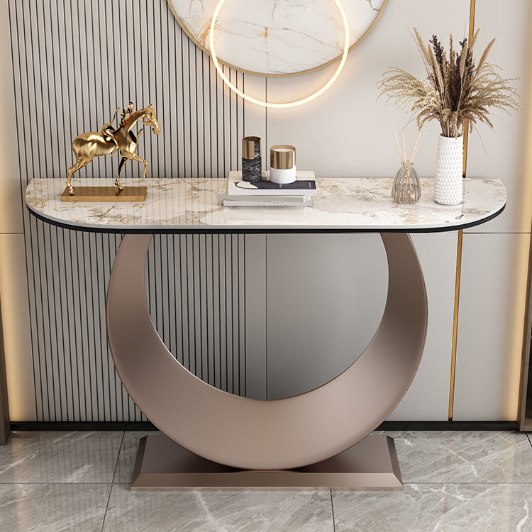 Media de la mesa contemporánea Table de piedra White/Black/Black/Pink Console Table