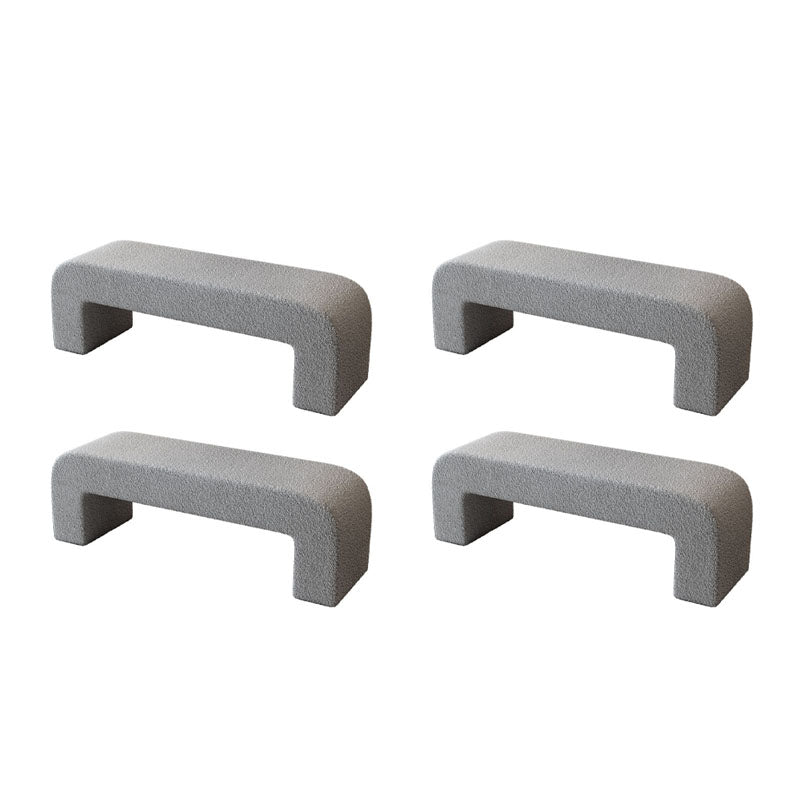 15.6-inch Width Standard Foot Stool Velvet Rectangle Footstools Grey 4 Piece Set Clearhalo 'furn' 'furn_ottomans_poufs' 'Furniture' 'Living Room Furniture' 'Ottomans & Poufs' 'ottomans_poufs' 7610071