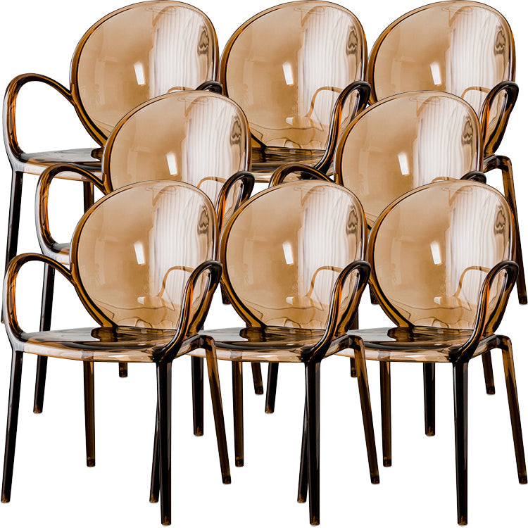Noordse stijl acrylarm eetkamerstoel voor restaurant, 17-inch hoogte