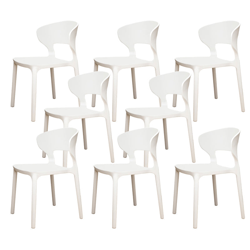 Silla de plástico moderna abierta silla de comedor interior para comedor para comedor