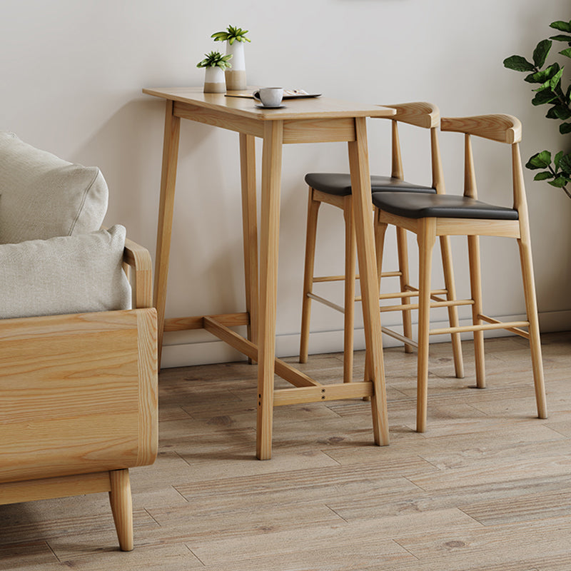 1/2/3 Pieces Counter Height Pub Set in Full Natural with Solid Wood