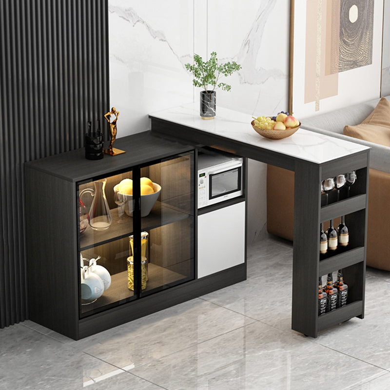 Modem & Contemporary Rectangle Wood Bar Height Pub Table for Living Room 47"L x 16"W x 41"H White-Black Without Chairs Clearhalo 'Bar Furniture' 'Bar Tables' 'bar_tables' 'furn' 'furn_bar_tables' 'Furniture' 'Kitchen & Dining Furniture' 7620086