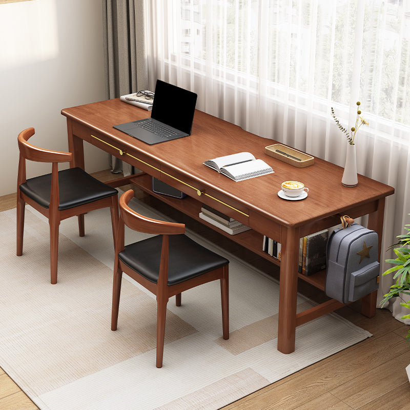 Bureau d'ordinateur en bois massif de style glam