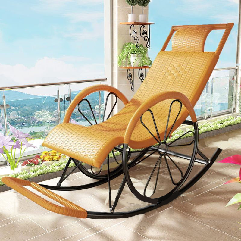 Modern Style Lounge Leisure Lazy Sofa Chair Family Rocking Chair for Balcony Gold Clearhalo 'Chairs & Seating' 'furn' 'furn_rocking_chairs' 'Furniture' 'Living Room Furniture' 'Rocking Chairs' 'rocking_chairs' 7622943