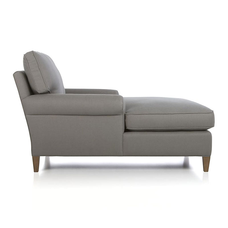 Chaise lounge acolchado moderno con brazos enrollados para dormitorio