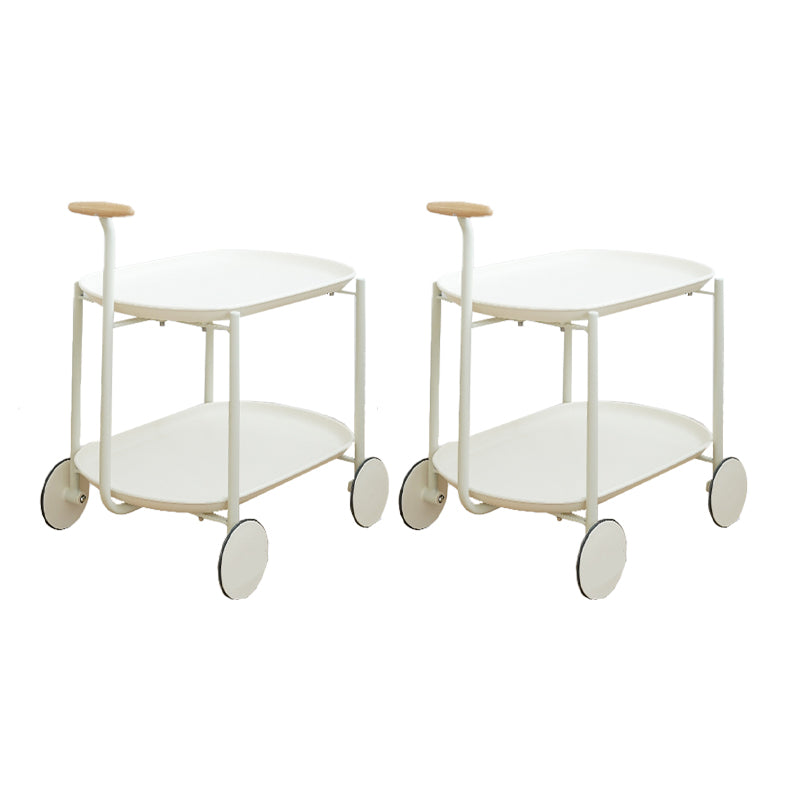 Bandeja elíptica Tabla superior 25.4 "Tabla lateral de 2 niveles de alto con ruedas