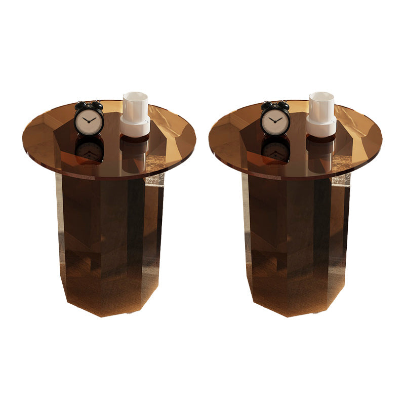 Glam Accent Side Table Living Room Plastic Pedestal Round Corner Table Coffee 2 Clearhalo 'Coffee & Accent Tables' 'End & Side Tables' 'end_side_tables' 'furn' 'furn_end_side_tables' 'Furniture' 'Living Room Furniture' 7633340