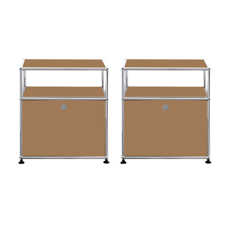 Mesa deslizante modernista de metal de mesa con almacenamiento de 4 patas mesa de esquina de sala de estar