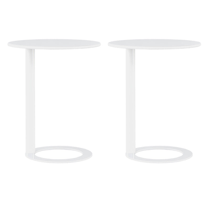 Rustic Accent Side Table Living Room Round Metal Sofa Side Accent Table Gloss White Frame 2 Clearhalo 'Coffee & Accent Tables' 'End & Side Tables' 'end_side_tables' 'furn' 'furn_end_side_tables' 'Furniture' 'Living Room Furniture' 7633422