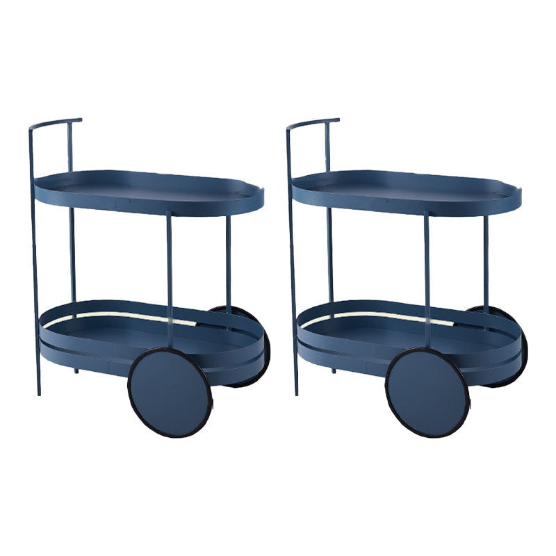 Wheels Accent Side Table with Tray Top in Metal Modern Accent Side Table