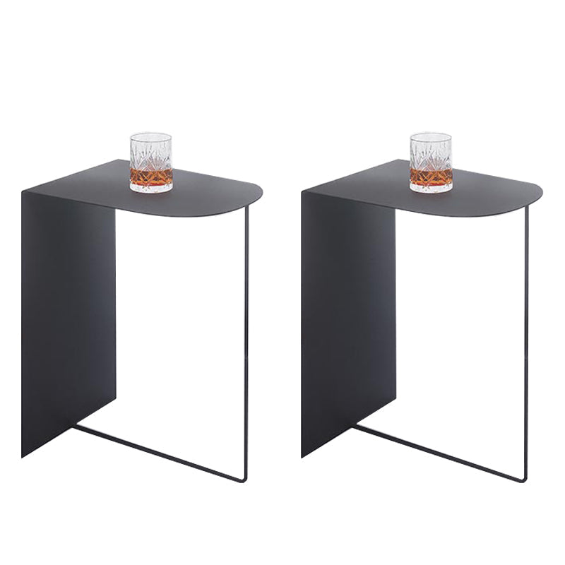 Rustic Sofa Side Accent Table Metal Abstract Living Room Accent Side Table Black 2 Clearhalo 'Coffee & Accent Tables' 'End & Side Tables' 'end_side_tables' 'furn' 'furn_end_side_tables' 'Furniture' 'Living Room Furniture' 7633644