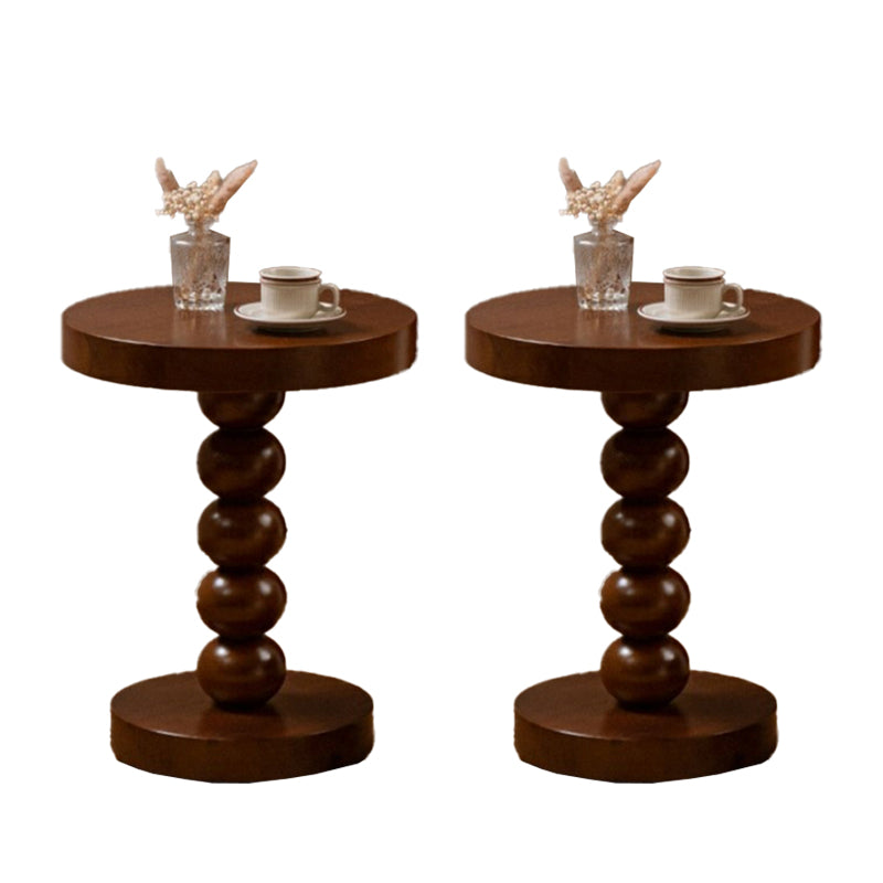 Pedestal End Table in Wood Round Top Living Room Corner Table Walnut 2 Clearhalo 'Coffee & Accent Tables' 'End & Side Tables' 'end_side_tables' 'furn' 'furn_end_side_tables' 'Furniture' 'Living Room Furniture' 7633716