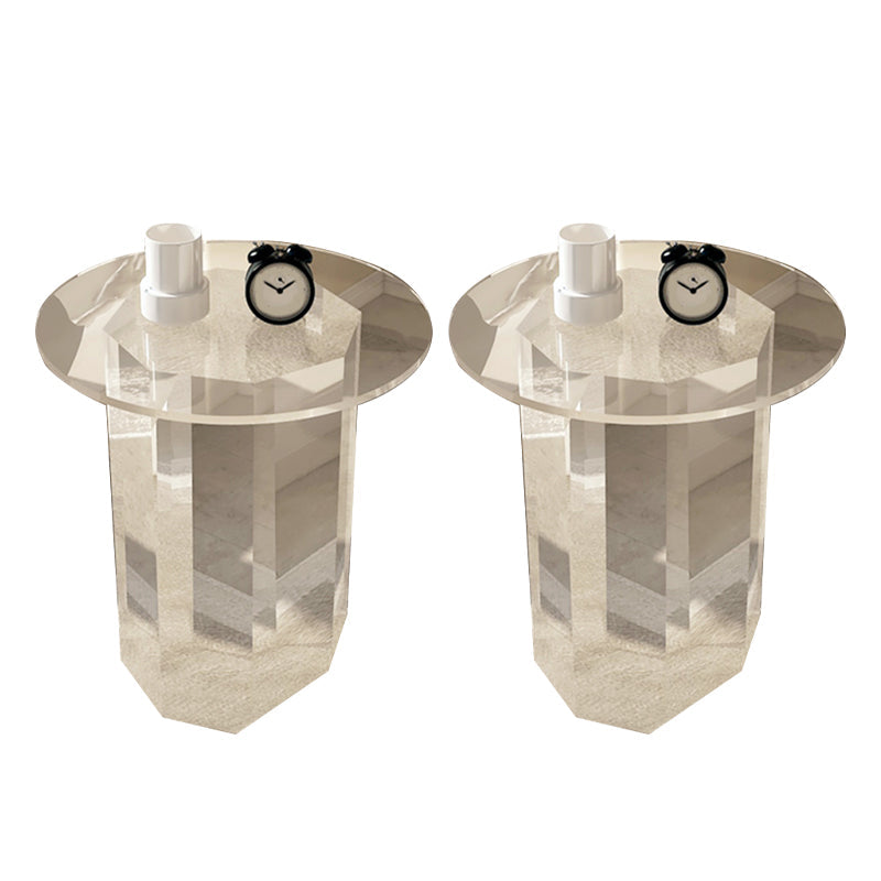 Contemporary Accent Side Table Pedestal Acrylic Round Living Room End Table Clear 2 Clearhalo 'Coffee & Accent Tables' 'End & Side Tables' 'end_side_tables' 'furn' 'furn_end_side_tables' 'Furniture' 'Living Room Furniture' 7633743
