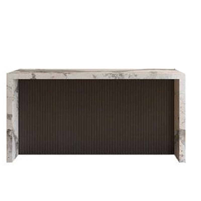 Modern Rectangle Stone Bar Dining Table Table for Living Room Gray-White Without Chairs Clearhalo 'Bar Furniture' 'Bar Tables' 'bar_tables' 'furn' 'furn_bar_tables' 'Furniture' 'Kitchen & Dining Furniture' 7637629