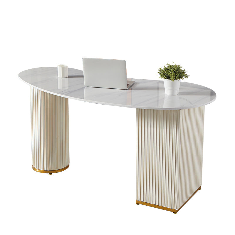 Bureau d'écriture en pierre de style glamour avec 3 tiroirs