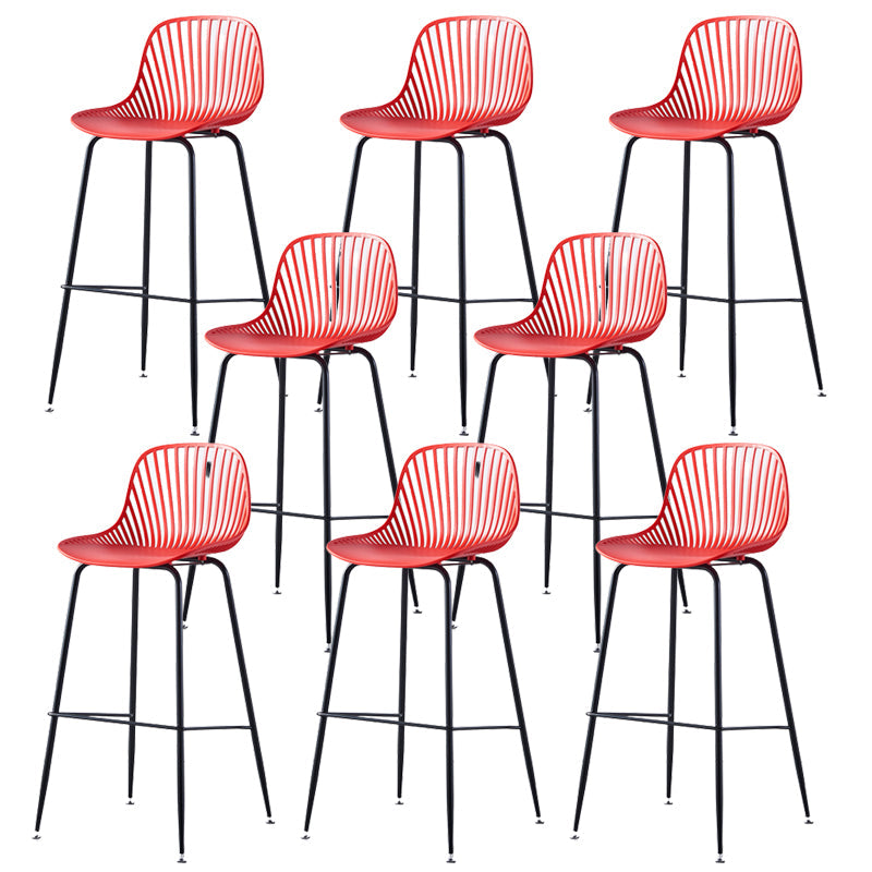 Sgabelli da bar senza braccia con sede contemporanea con base di metallo