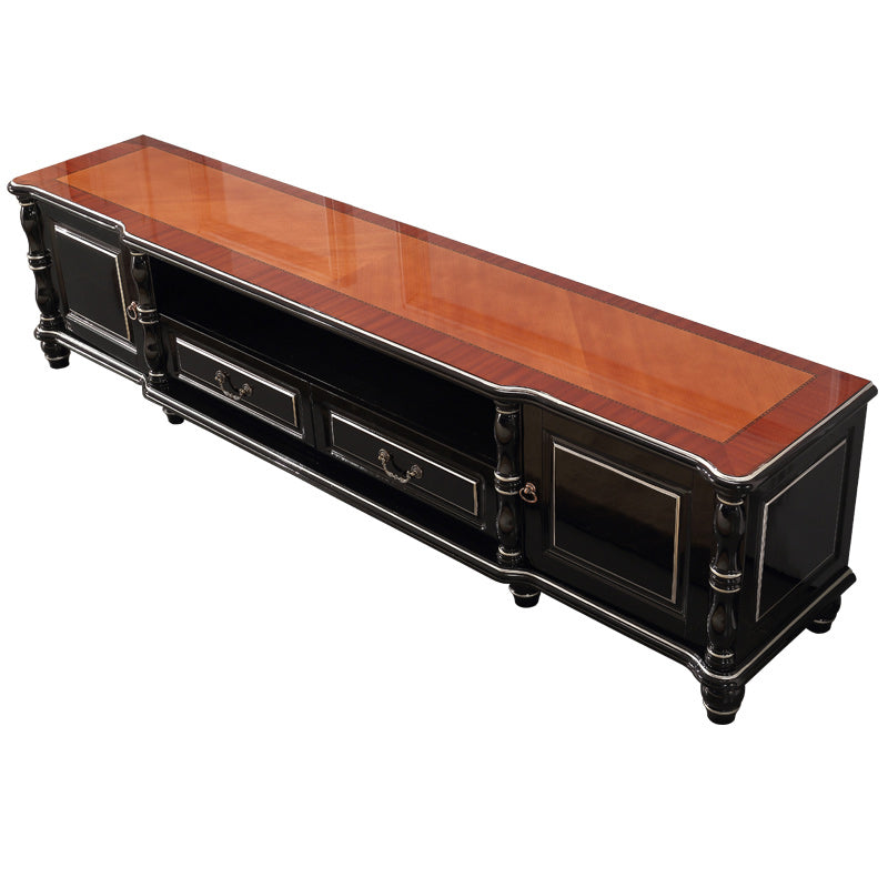 Scandinavian TV Media Stand Wooden Stand Console with Drawers Black Clearhalo 'furn' 'furn_tv_stands_entertainment_centers' 'Furniture' 'Living Room Furniture' 'TV Stands & Entertainment Centers' 'TV Stands & Media Storage Furniture' 'tv_stands_entertainment_centers' 7647127