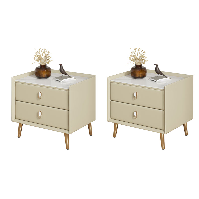 Table table de chevet de table en pierre moderne avec 2 tiroirs