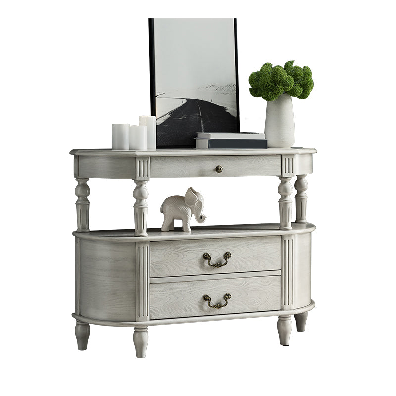 Half Moon Shape Contemporary Console Table Brown/Grey Console Sofa Table