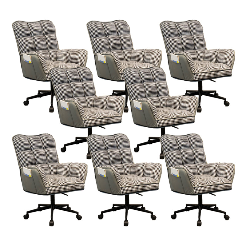 Modern No Distressing Office Chair Armless Ergonomic Chair with Wheels Grey 8 Piece Set Clearhalo 'furn' 'furn_office_chair' 'Furniture' 'Office Chairs' 'Office Furniture' 'office_chair' 7647971