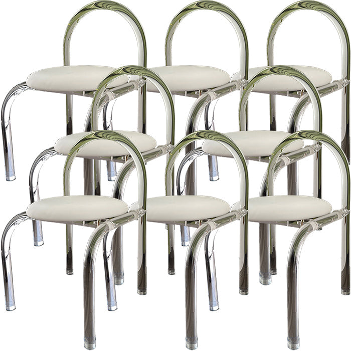 Moderne stijl eetkamerstoel leer open achterkant stoel met acrylbasis