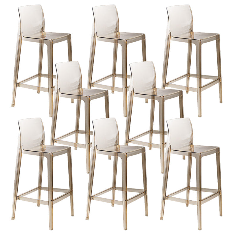 Sgabelli da bar senza braccia acrilici con lombare contemporaneo con poggiapiedi