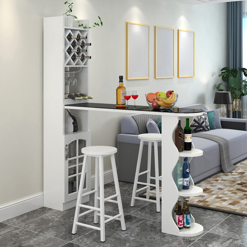 Tabouret de bar et table de bar de 3 pièces, contemporain et ovale pour le salon