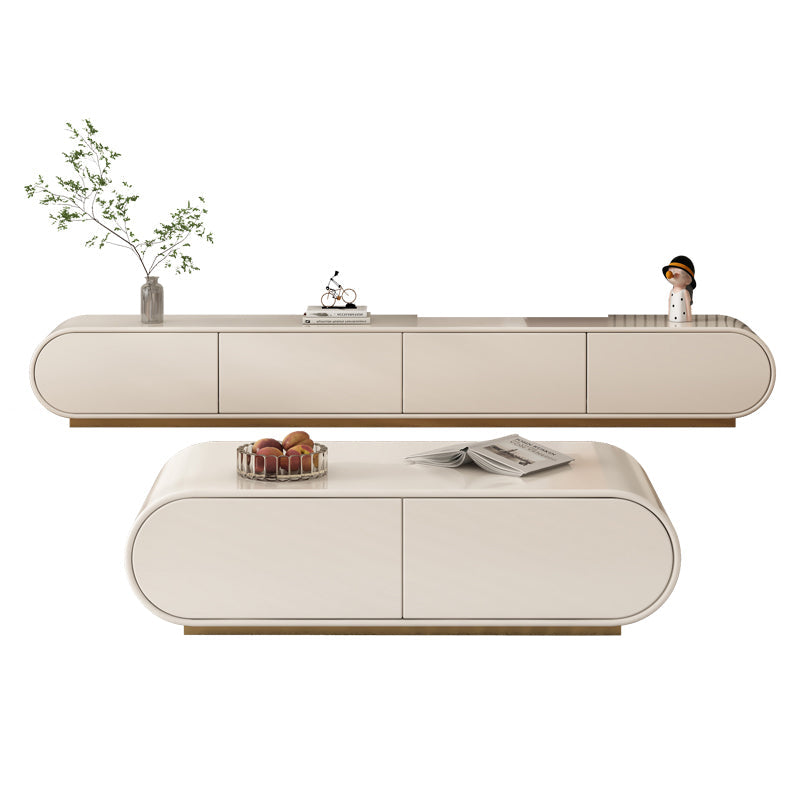 Caffè in legno o tavolo finale con cassetti di stoccaggio astratto contemporaneo