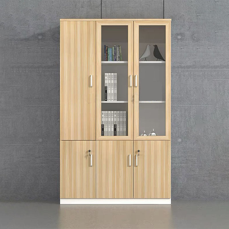 Medieval Modern File Cabinet Wooden Frame Storage Vertical File Cabinet 47"L x 16"W x 79"H Wood Clearhalo 'Filing Cabinets' 'filling_cabinets' 'furn' 'furn_filling_cabinets' 'Furniture' 'Office Furniture' 7657088