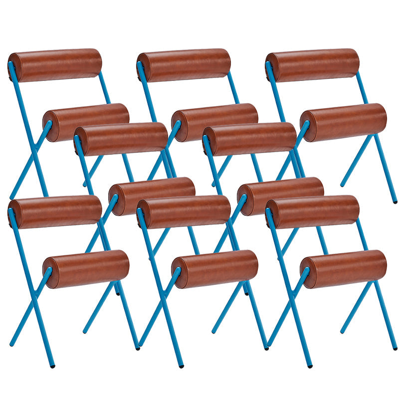 Nordic Stapelable Rückenlehne Kissenstuhl mit Metallbeinen für Wohnzimmer