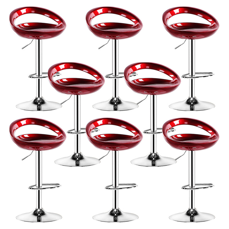 Plastic Adjustable Height Swivel Low Back Bar Stool with Footrest Burgundy 8 Piece Set Clearhalo 'Bar Furniture' 'Bar Stools' 'bar_stools' 'furn' 'furn_bar_stools' 'Furniture' 'Kitchen & Dining Furniture' 7659935