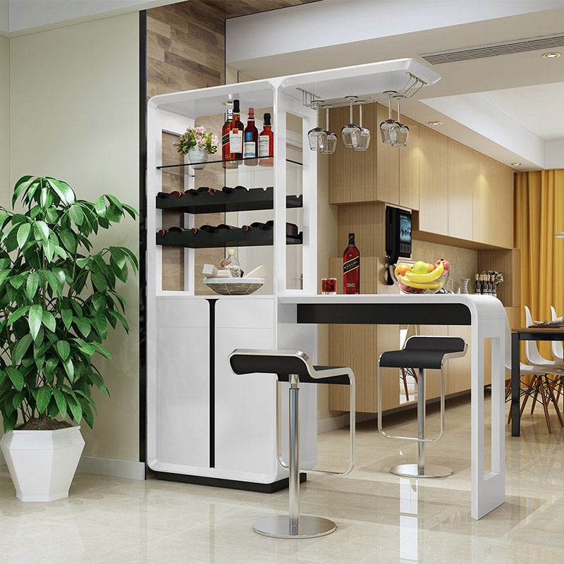 Taburete de bar y mesa 1/2/3 en blanco y negro para el comedor