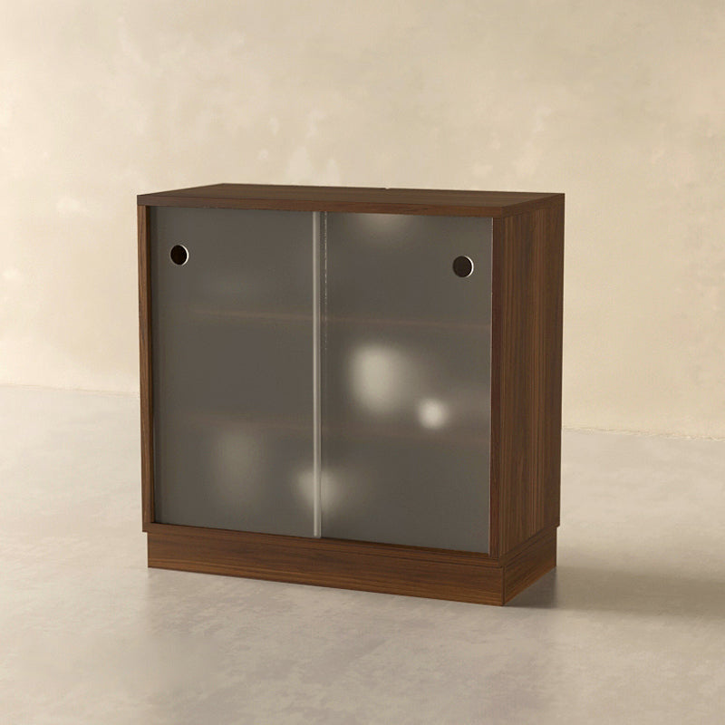 Contemporary Brown Walnut Kitchen Island Table for Dining Room Glass Door Clearhalo 'furn' 'furn_kitchen_islands_carts' 'Furniture' 'Kitchen & Dining Furniture' 'Kitchen Islands & Carts' 'kitchen_islands_carts' 7661096