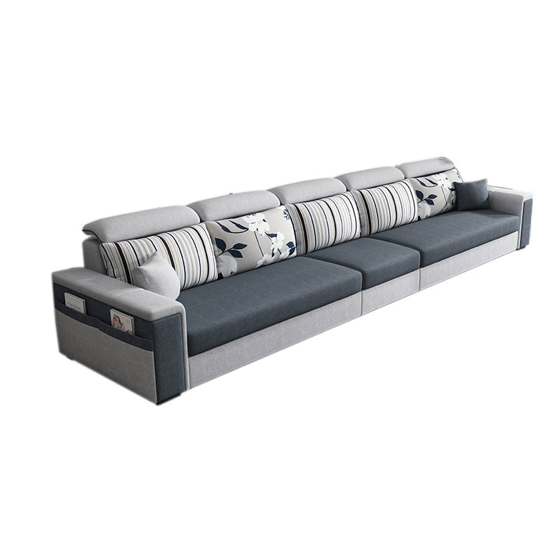 Contemporary Square Arm Sofa in Gray with Storage For Living Room 5-Seater Sofa Clearhalo 'furn' 'furn_sofas' 'Furniture' 'Living Room Furniture' 'Sofa' 'sofas' 7662431