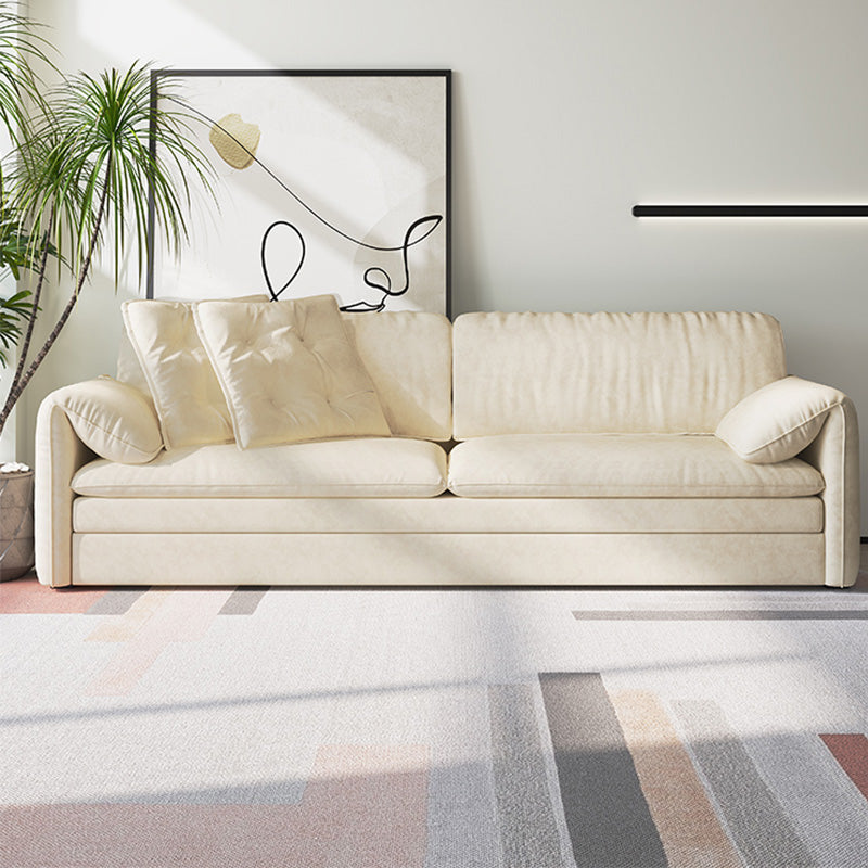 Futón de tela blanca contemporánea Top Arms Futon Sofá cama