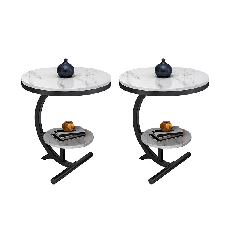 Contemporary 21.7-inch End Table with 1-shelf Metal C Nesting Tables