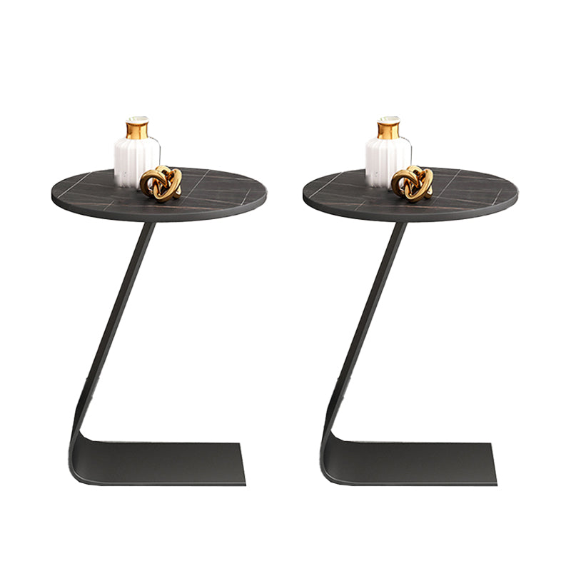 Glam Round Side Table 17.7-inch Metal C End Table for Living Room