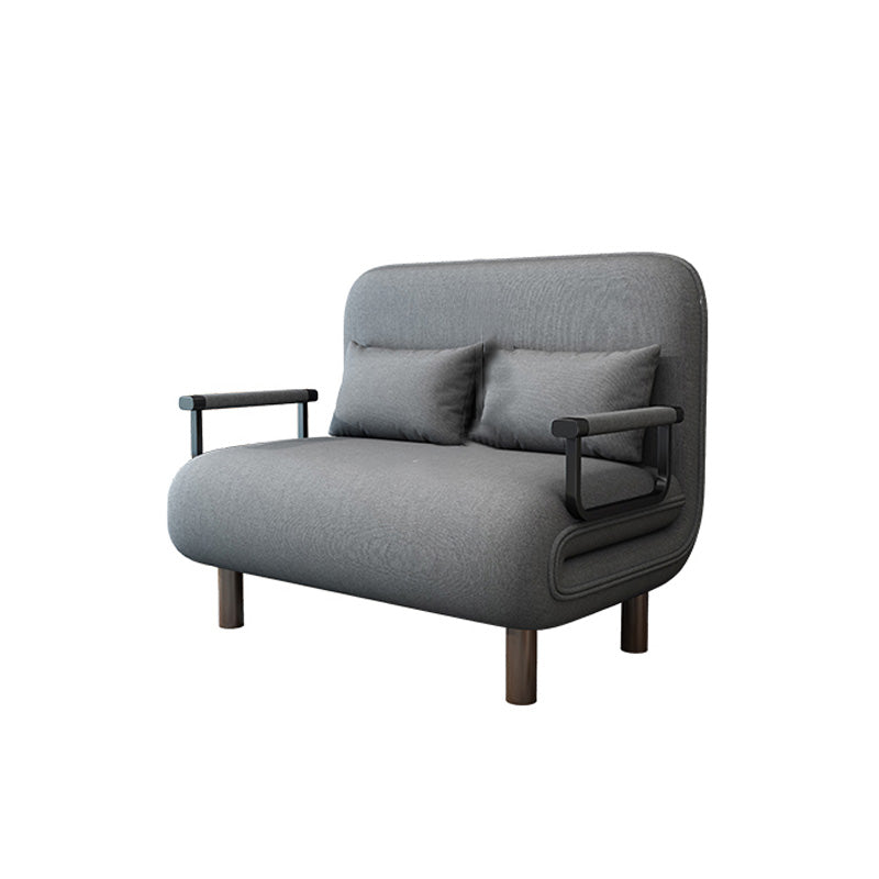 Hedendaags futon bank bed met 2 kussens en kussen terug in linnen blend