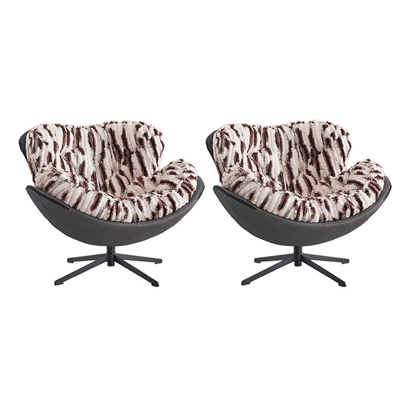 Sedia accento posteriore trapuntato sedia laterale girevole con gambe a 4 stelle