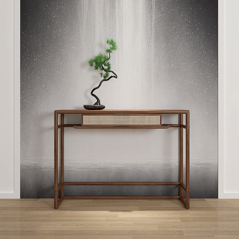 Mesa de consola contemporánea de forma rectángulo Table de sofá de consola de cenizas naturales/marrones