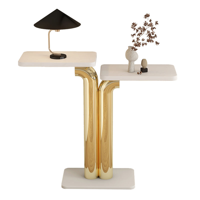 Rectangle Contemporary Console Table Stone Console Sofa Table for Hall