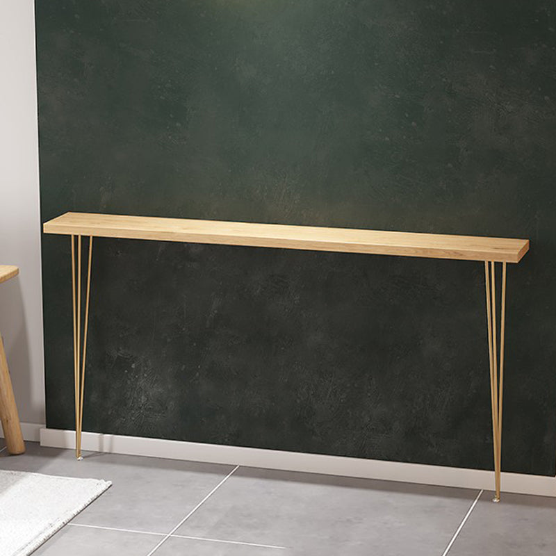 Rectangle Shape Contemporary Console Table Natural Console Sofa Table with 2 Legs