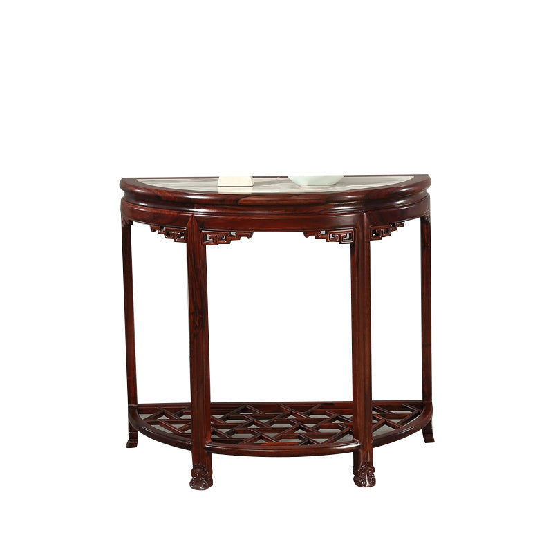 Mesa de la consola contemporánea de la mitad de la luna Sofá de la consola de madera marrón oscura