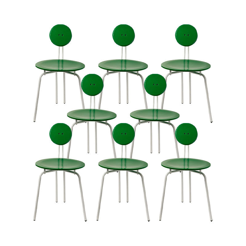 Moderne armloze eetkamerstoel metalen frame open rug eetkamerstoel voor eetkamer