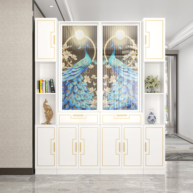 Scandinavian Wood in White 11.81" Wide Accent Cabinet with Drawer