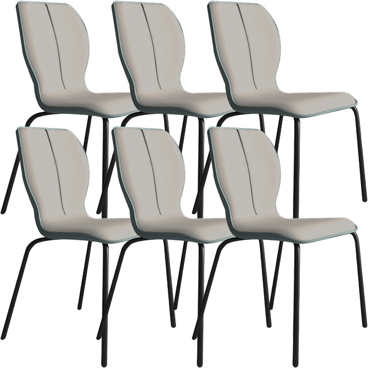 Industrielle Indoor -Kunstlederpolsterer Parsons Armless Dining Stuhl